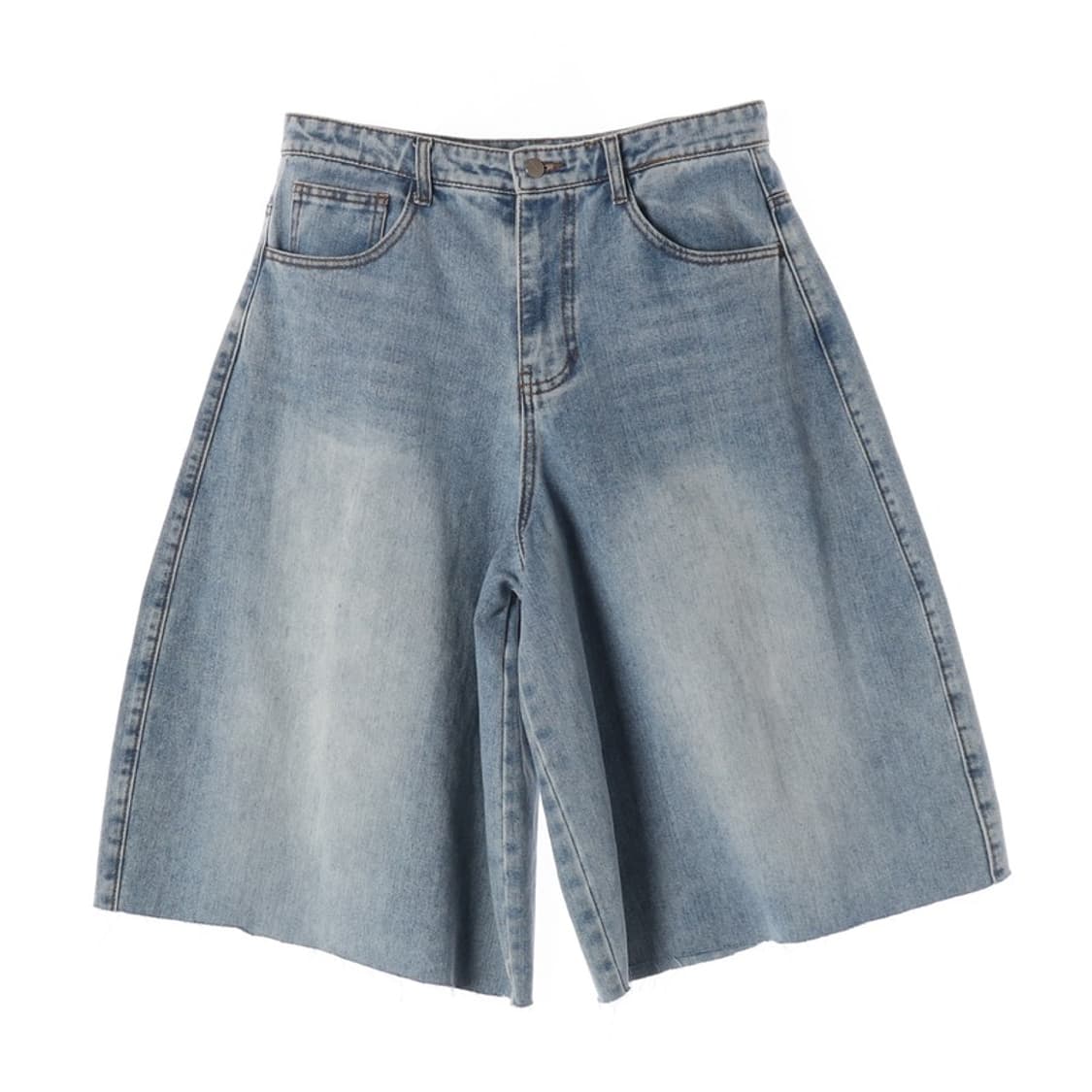 낫포너드 워싱 와이드 컷오프 데님 하프 팬츠 L 상품이미지1