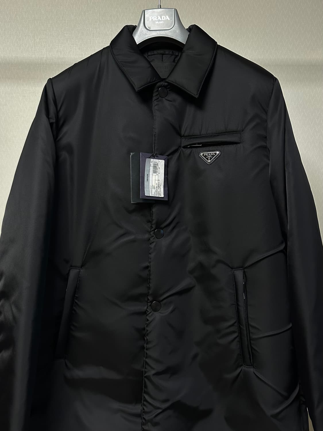 프라다 리나일론 레인 코트 패딩 XL(105-110) 블랙 상품이미지1