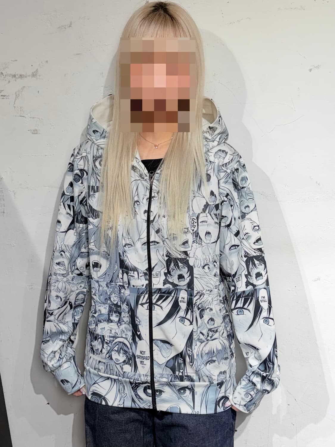 빈티지 아헤가오 프린팅 후드집업 M 상품이미지1