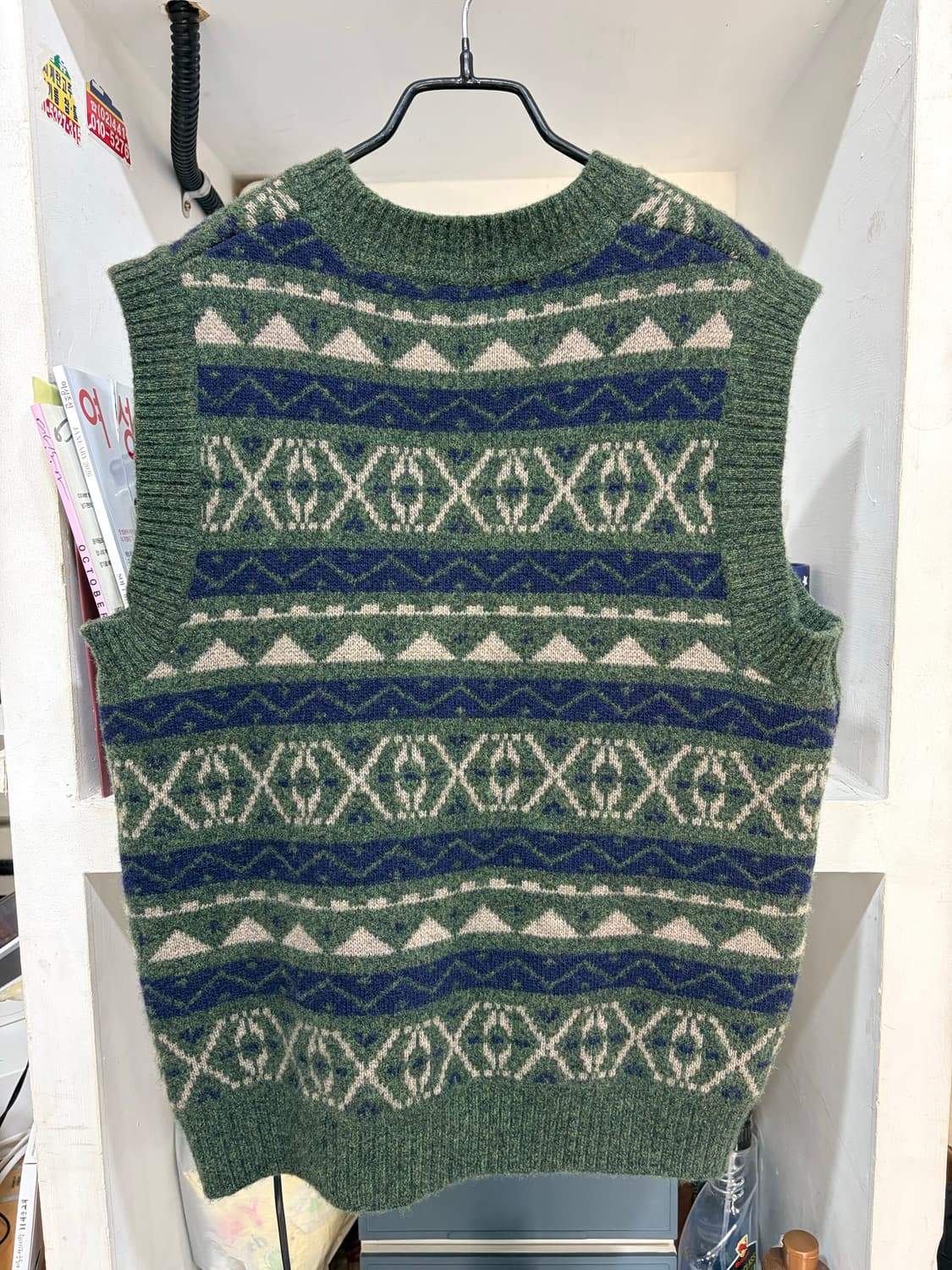 헨리코튼 노르딕 니트 베스트 카키 95사이즈 상품이미지3