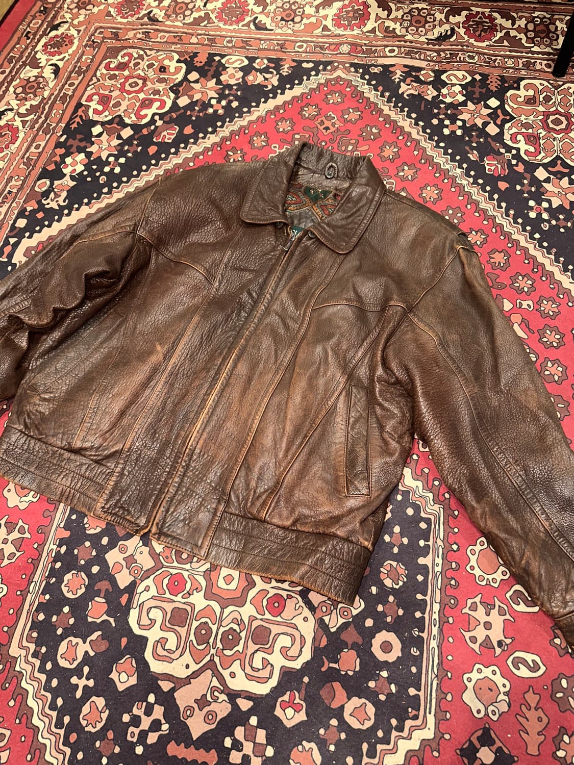 ( L-XL ) 가죽자켓 레더자켓 봄버자켓 항공점퍼 a2가죽 양가죽 상품이미지5