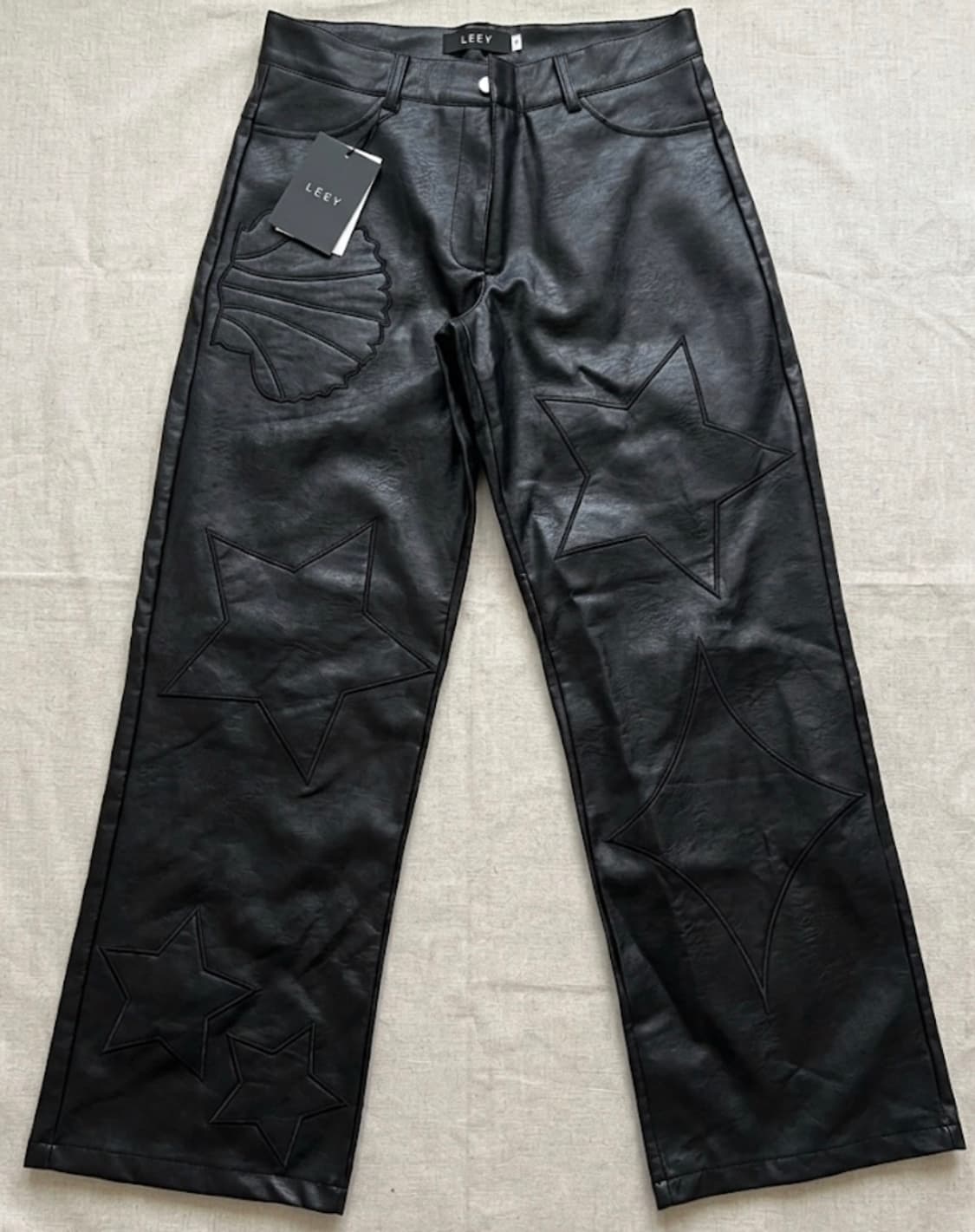 LEEY 남성 레더 자수 팬츠 새상품 (M) 상품이미지1