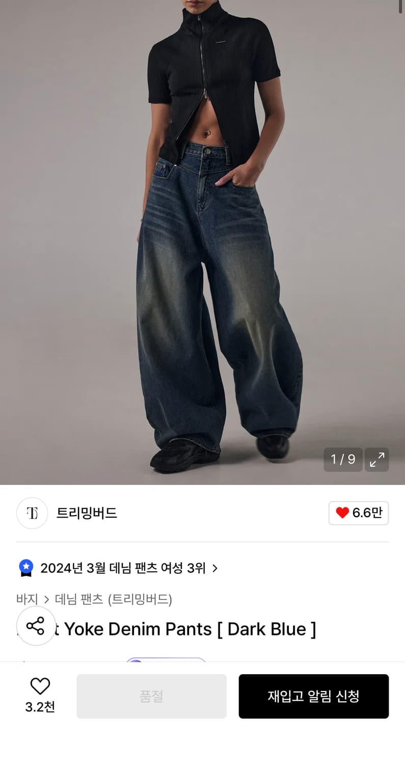 [새상품] 트리밍버드 요크 데님 다크블루 2 (front yoke) 상품이미지1