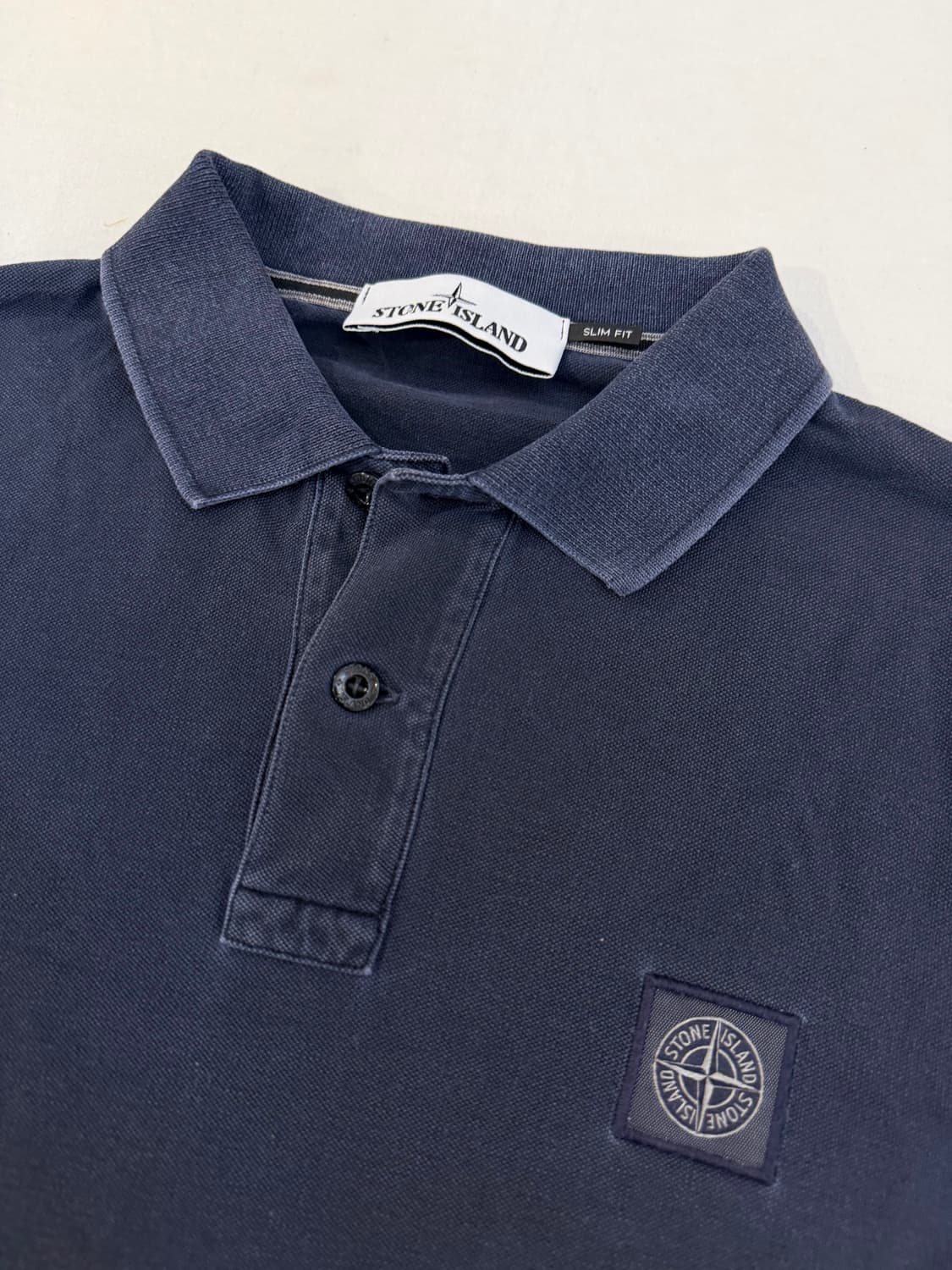 스톤아일랜드 21ss 가먼트 다이드 반팔 카라티 네이비 상품이미지2