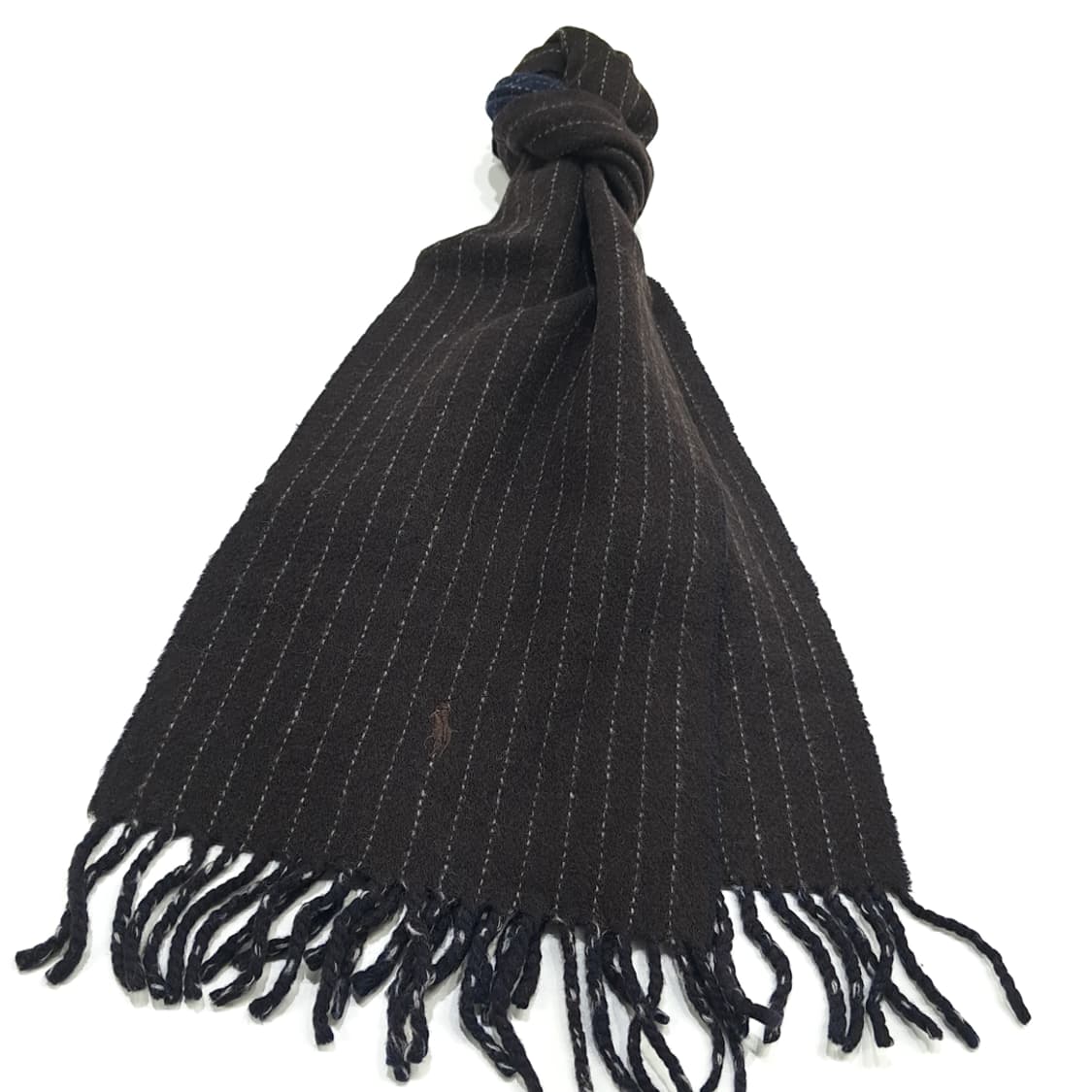 MX291 폴로 랄프로렌 브라운 네이비 스트라이프 양면 목도리 머플러 상품이미지2