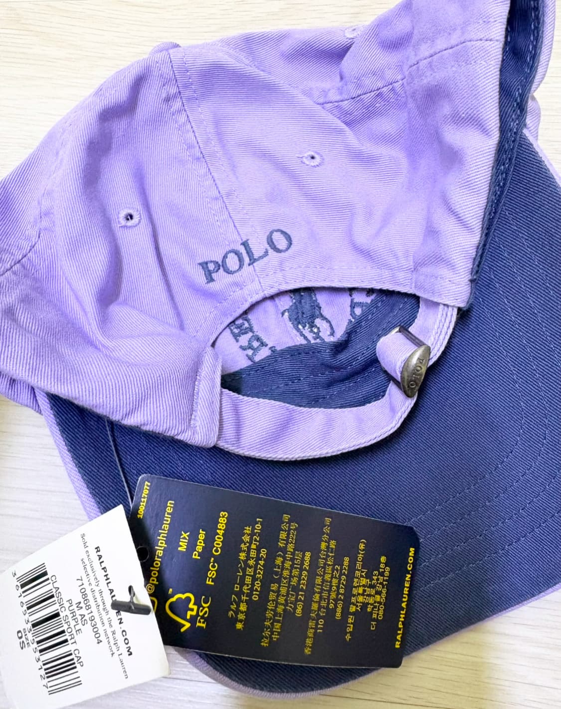 폴로 랄프로렌x아소스 한정 콜라보 볼캡 라벤더 새제품 상품이미지5