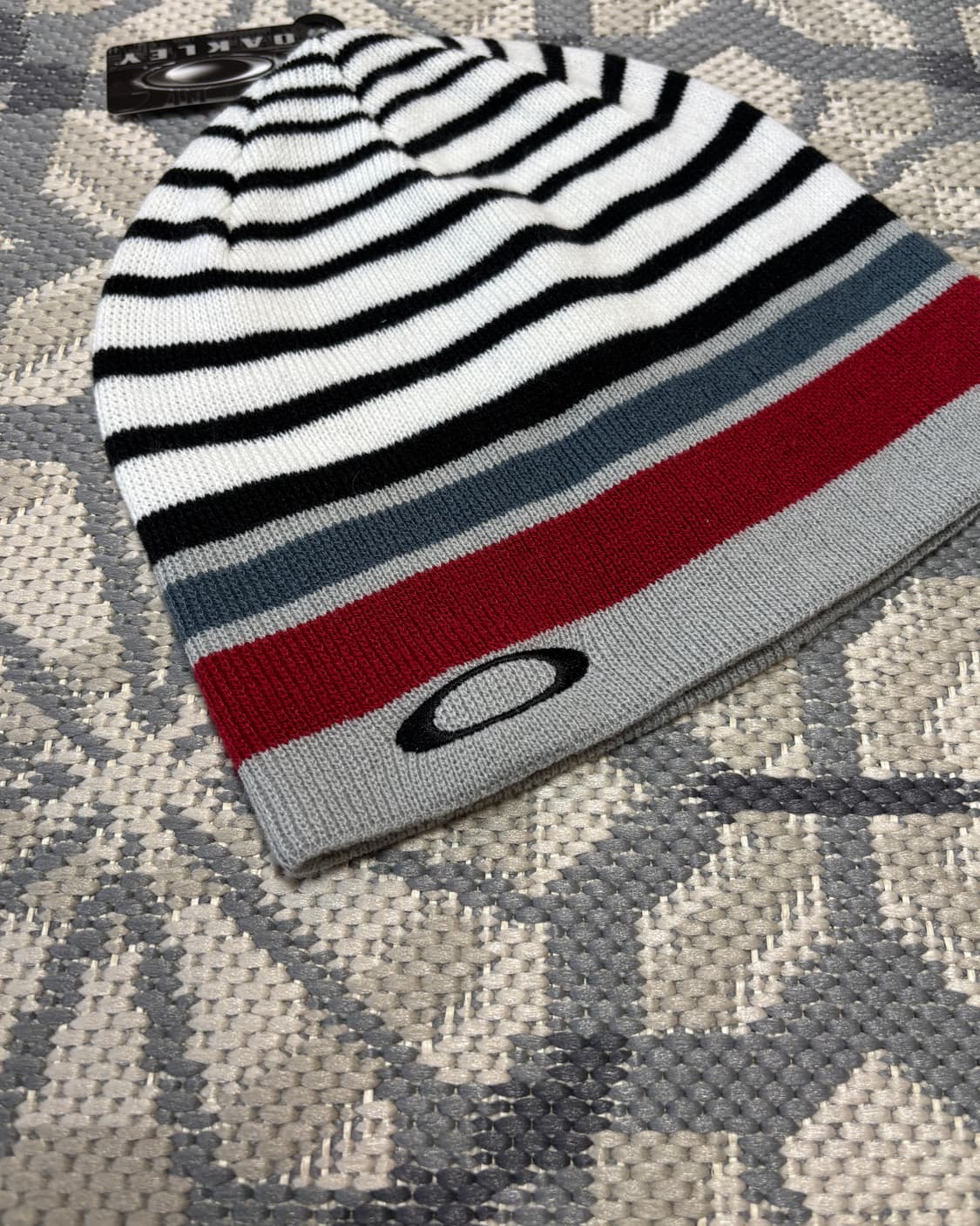 (OS) 오클리 스트라이프 비니 크림슨 상품이미지2