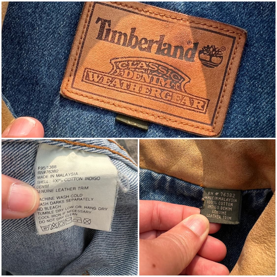 90‘s 팀버랜드 레더 칼라 데님 트러커 자켓 상품이미지9