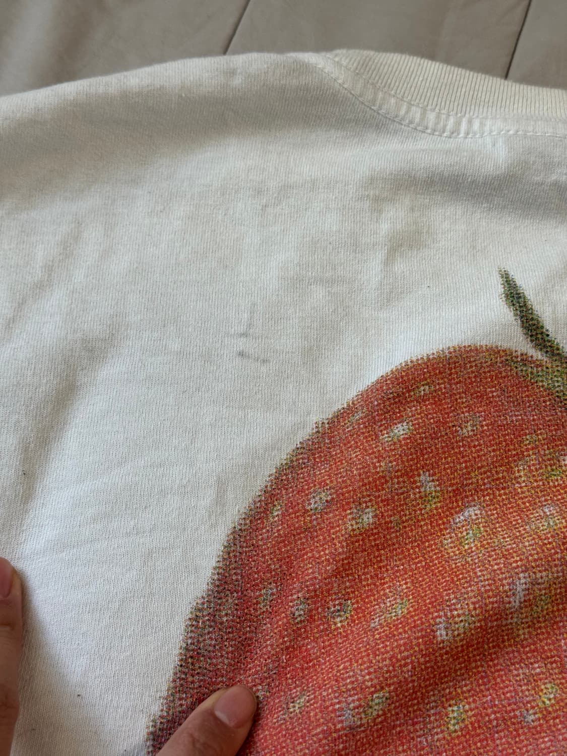 (s) 스투시 스트로베리 티셔츠 화이트 상품이미지7