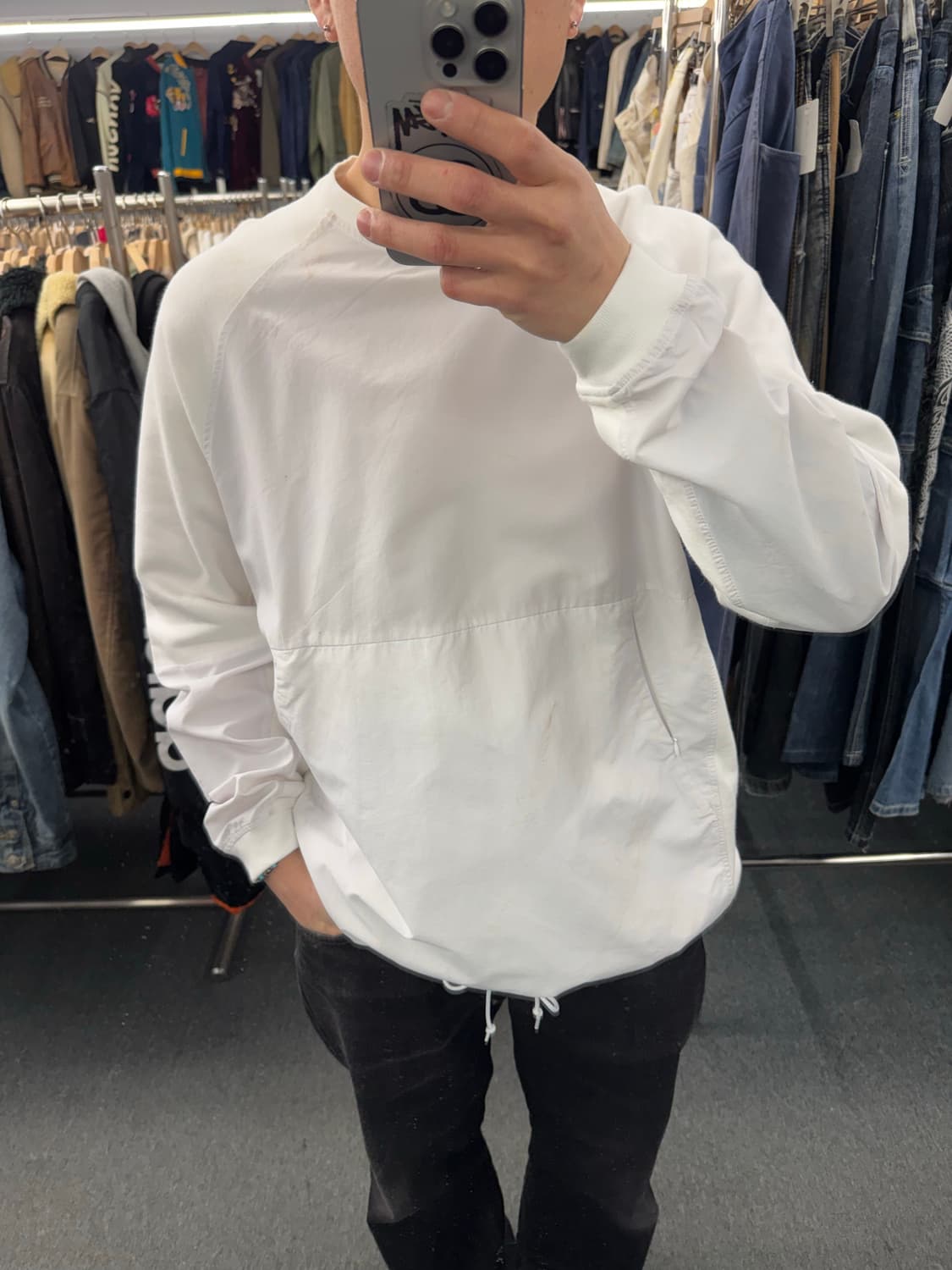 L)빔즈 빈티지 화이트 스웻셔츠 상품이미지1