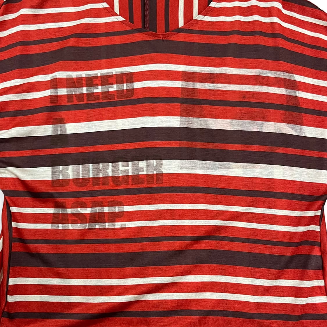 Lettering Red Stripe Top 상품이미지5