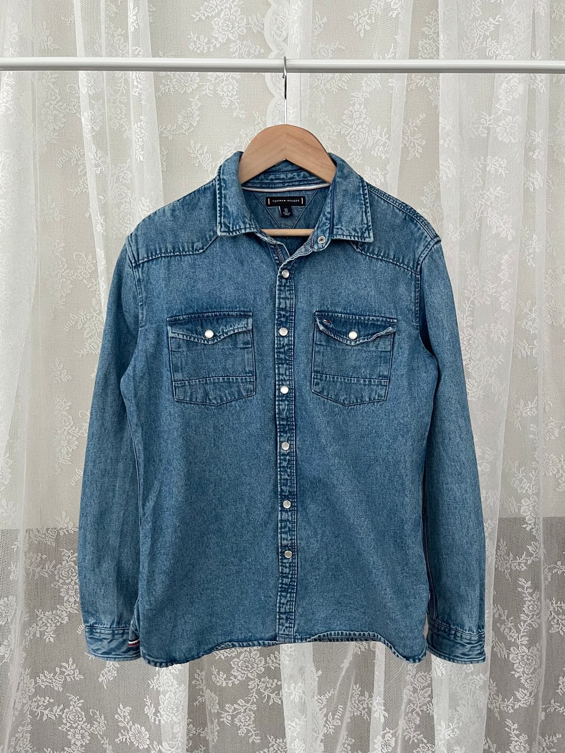 164) 타미힐피거 키즈 데님 셔츠 중청 상품이미지1