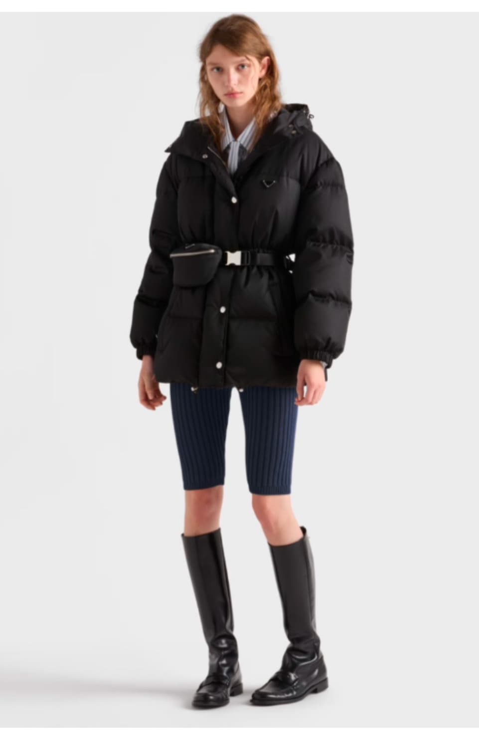 프라다 리나일론 다운 자켓 벨트패딩 상품이미지5