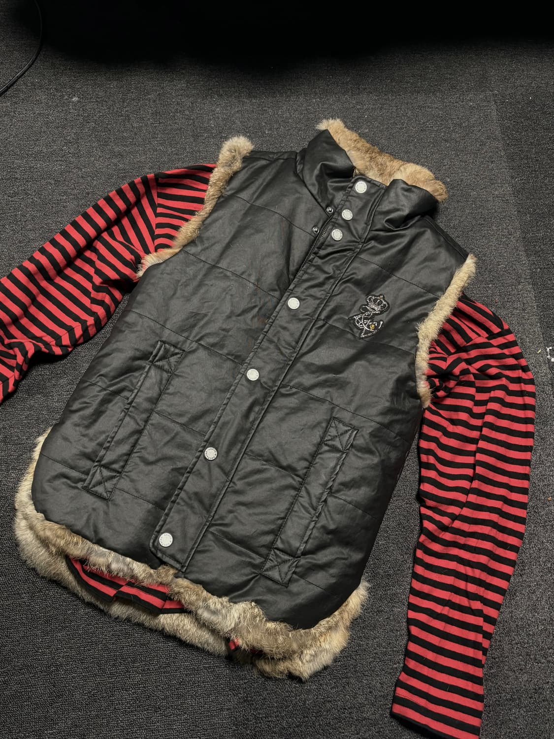 Y2K Rock-Punk "matt" fur vest 상품이미지3