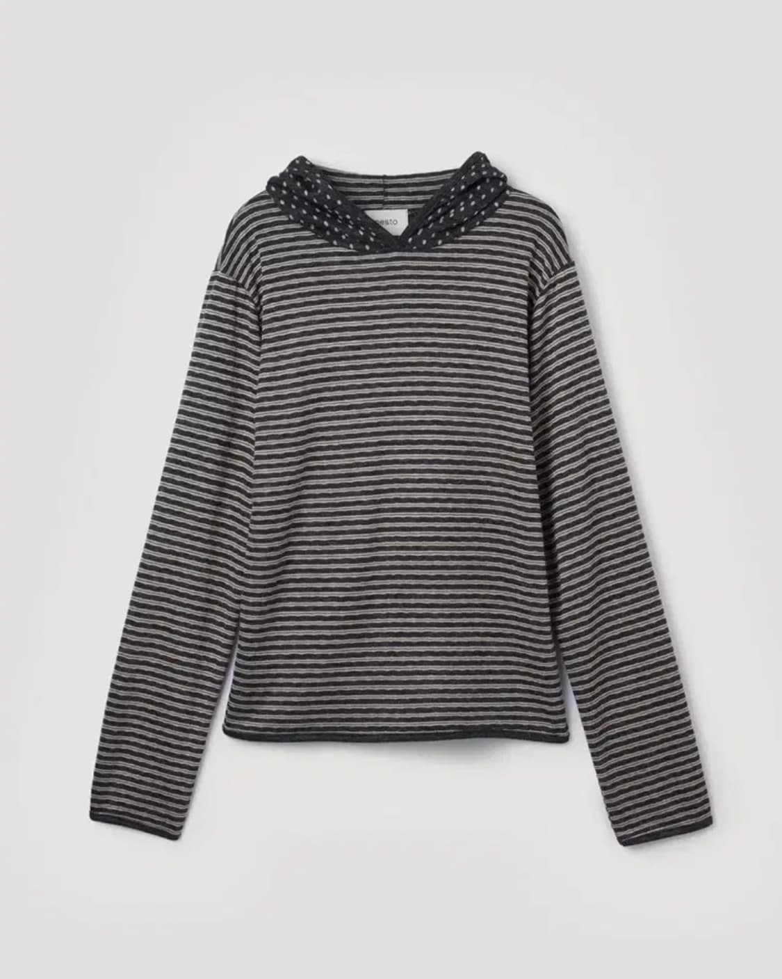 pesto 페스토 도트 스트라이프 후디 티셔츠 다크문 상품이미지2