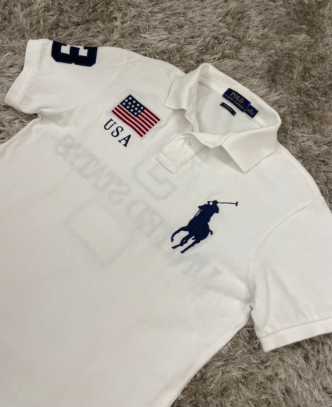 정품 폴로 랄프로렌 성조기 카라티 m(95) 상품이미지1