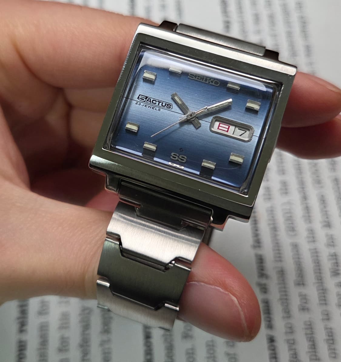 레어] 빈티지 세이코 액투스SS 테레비 블루 그라데이션 한자 데이데이트  상품이미지3
