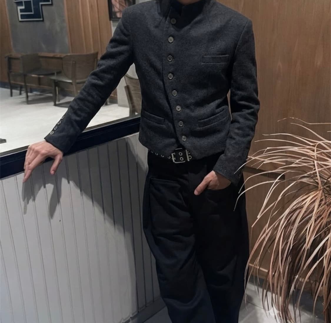 Italian 사선 테일러드 울자켓 상품이미지2