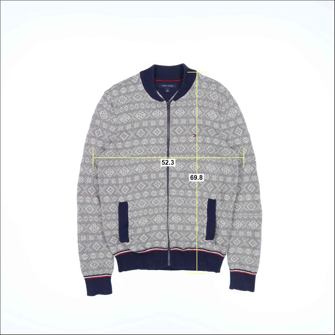 [M] 타미힐피거 페어아일 패턴 니트 집업 자켓 N7058 상품이미지6