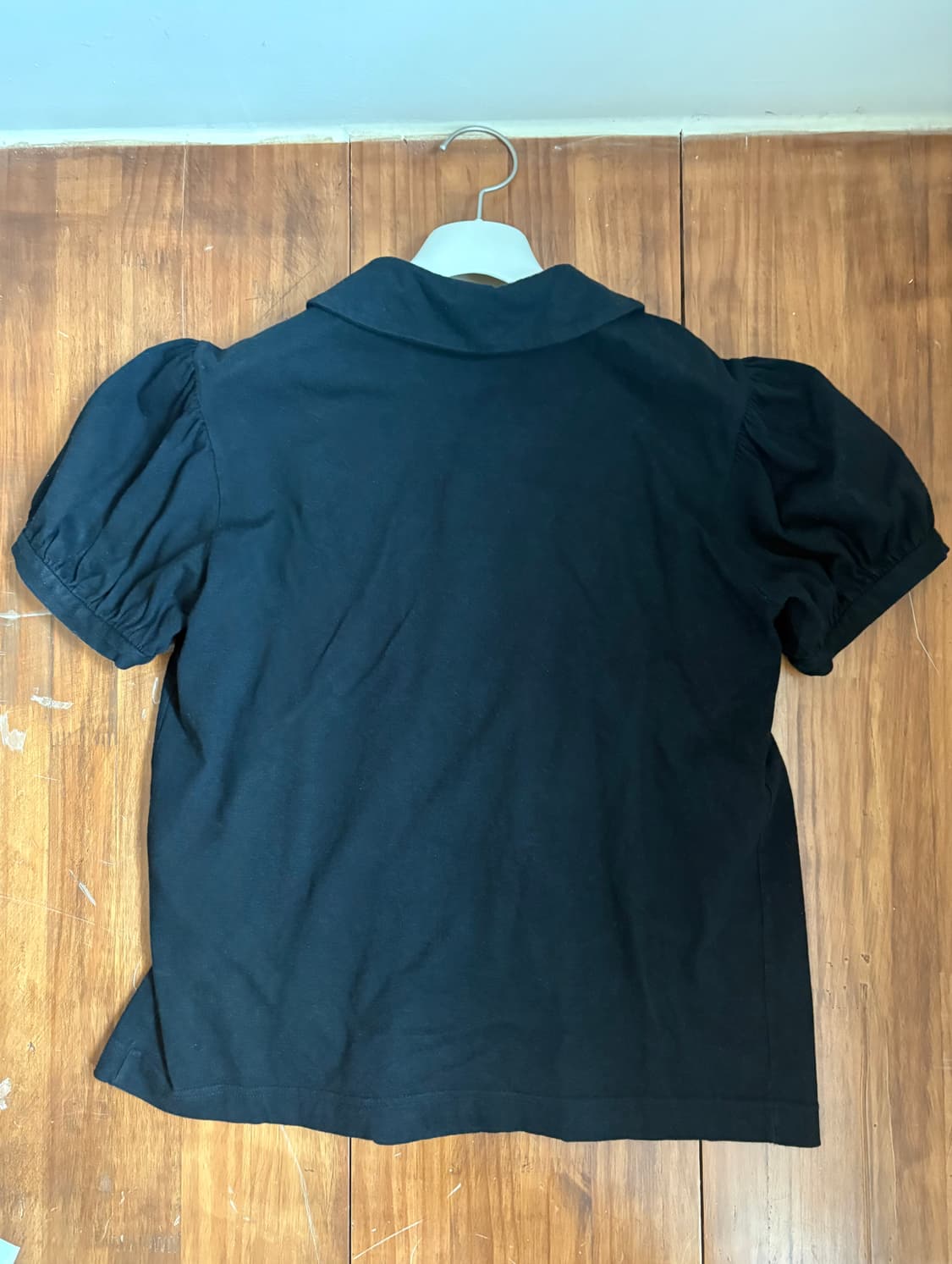 꼼데가르송 로브 드 샹브르 블랙 셔링 코튼 블라우스(s) 상품이미지2