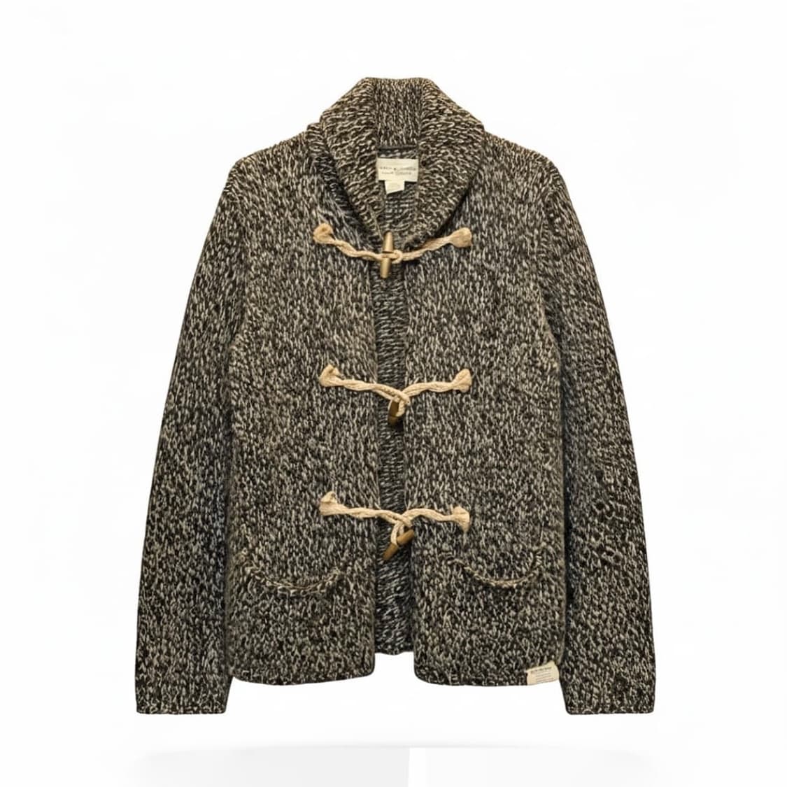 데님 앤 서플라이 토글 울 니트 가디건 마린로프 디테일 멜란지 브라운 상품이미지1