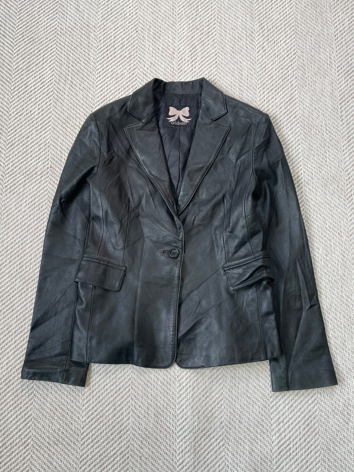 빈티지 양가죽 레더 테일러드 자켓  J03306 상품이미지1