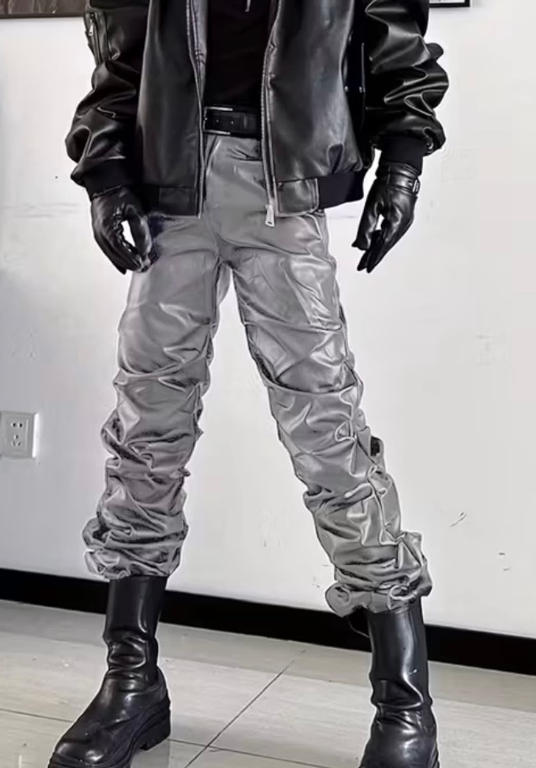 Faux Leather Pants Silver 상품이미지4
