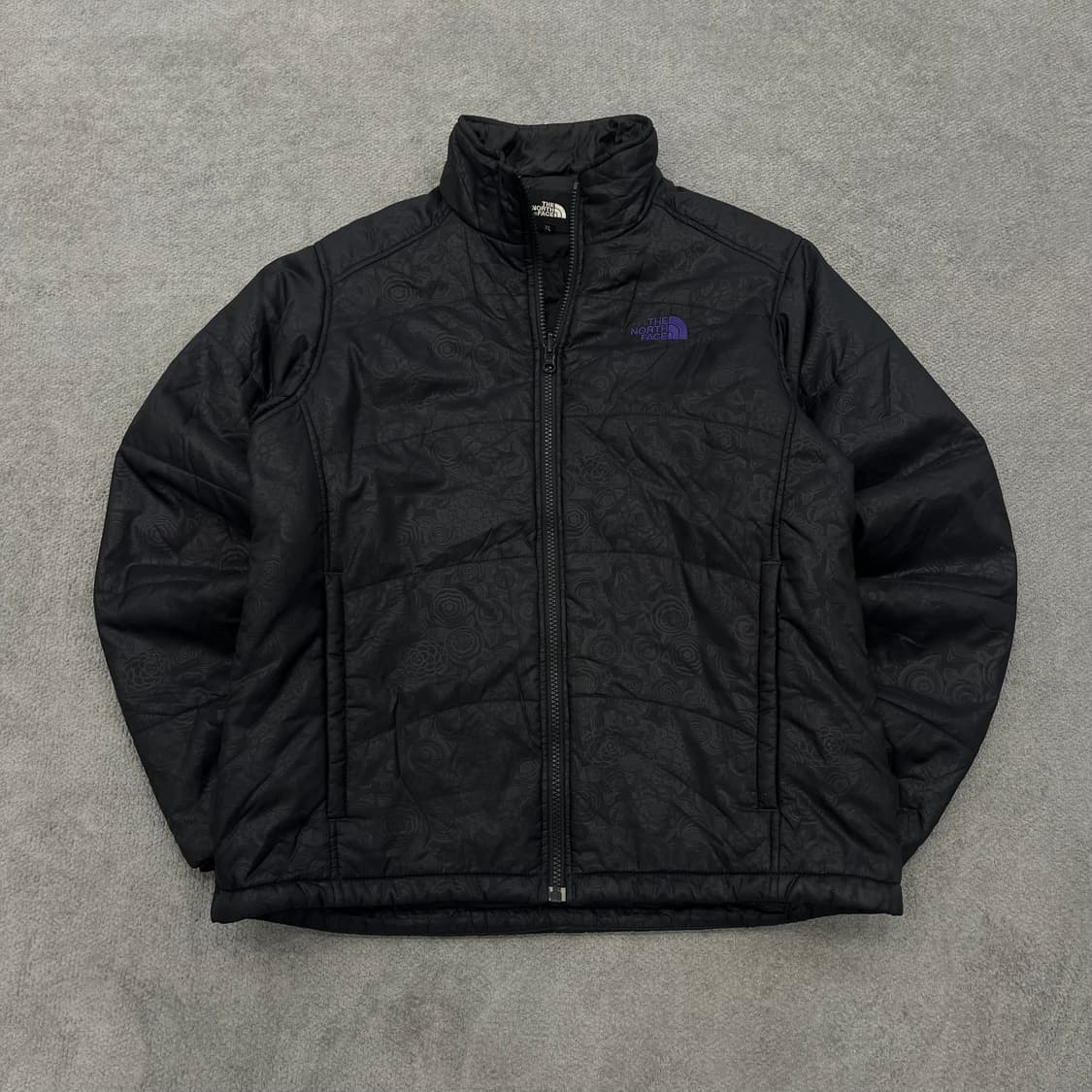 XL 노스페이스 블랙 플라워 패턴 패딩 자켓 상품이미지1