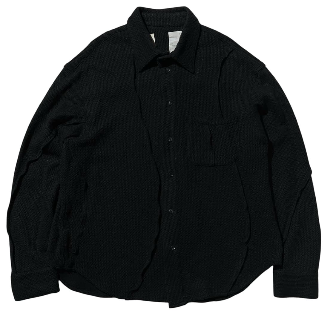 Yiyae 이예 웨이빙 턴업 린넨 코튼 셔츠 블랙 상품이미지1