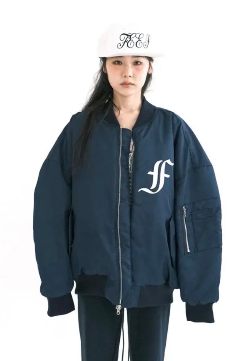 샵페어리 패디드 봄버 네이비 상품이미지1