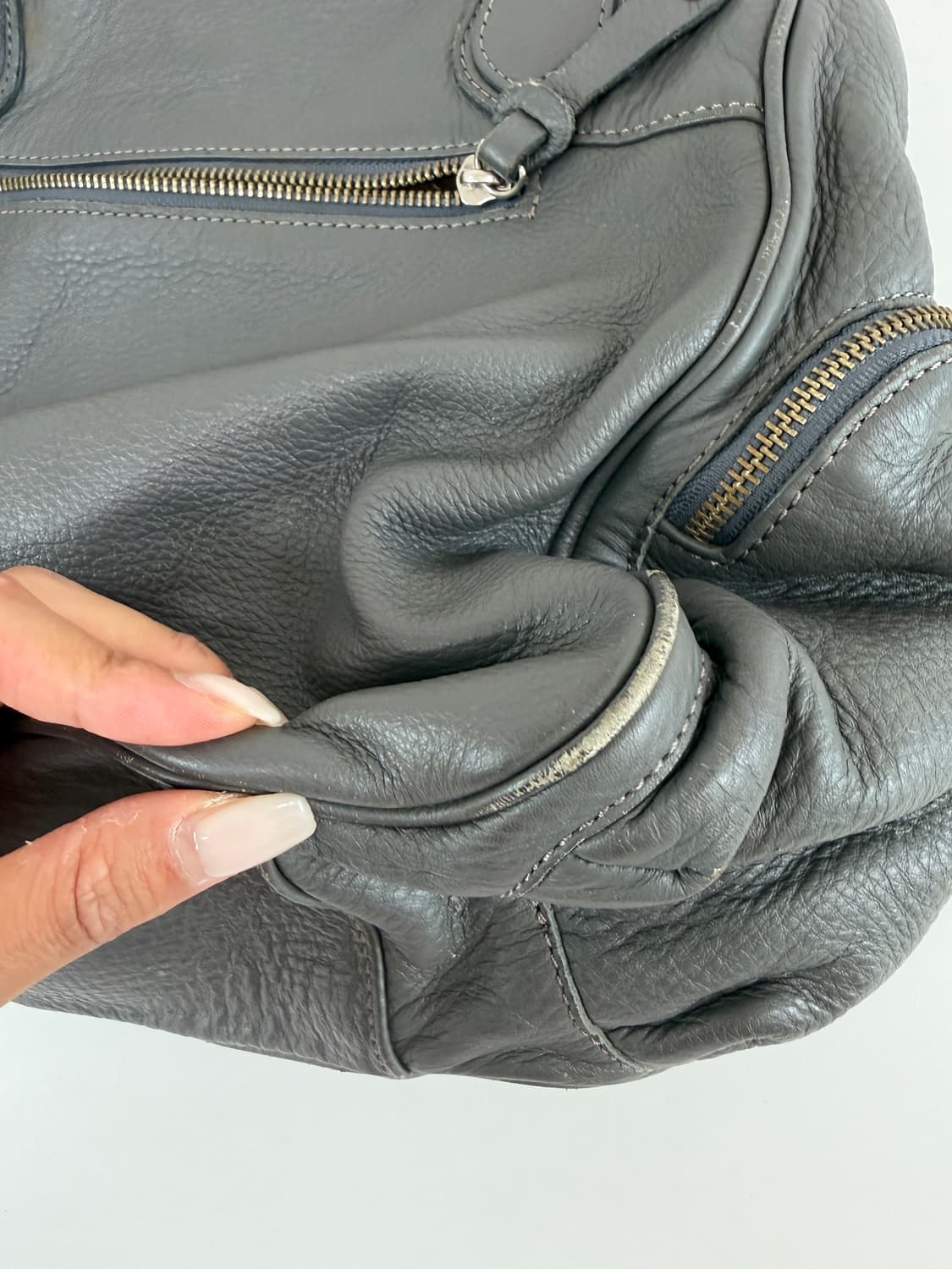 Vintage 레더 그레이 숄더백 상품이미지6