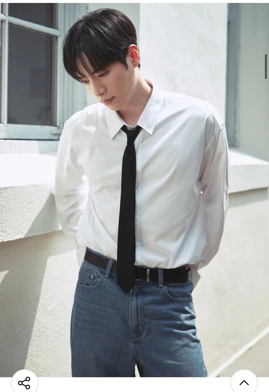 (L) 드로우핏 오버사이즈 히든 미니멀 셔츠 [BLACK] 판매 상품이미지3