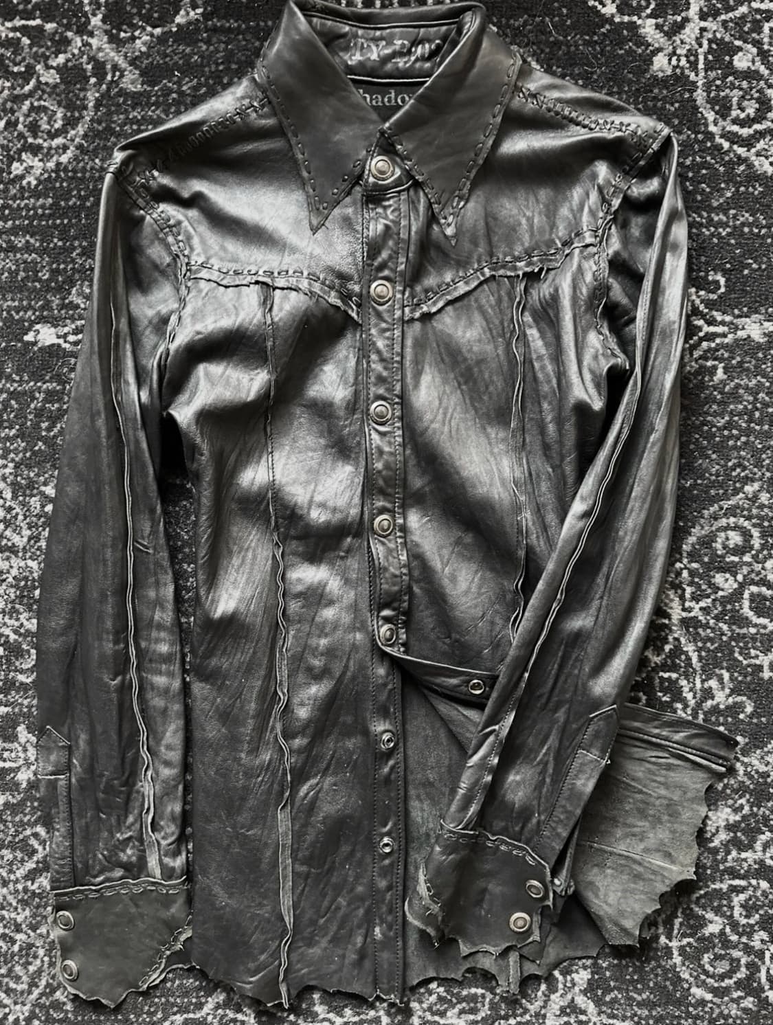 14th addiction rare cutting leather shir 상품이미지1