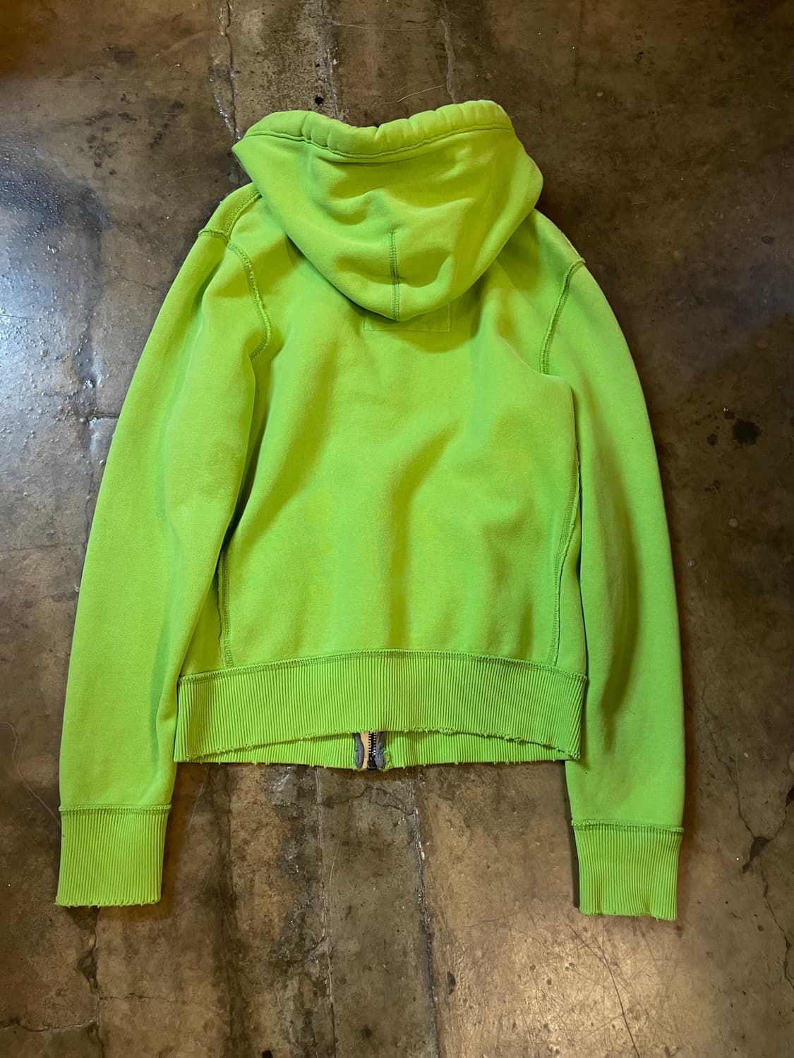 아베크롬비 & 피치 데미지 로고 그린 후드 집업 상품이미지7