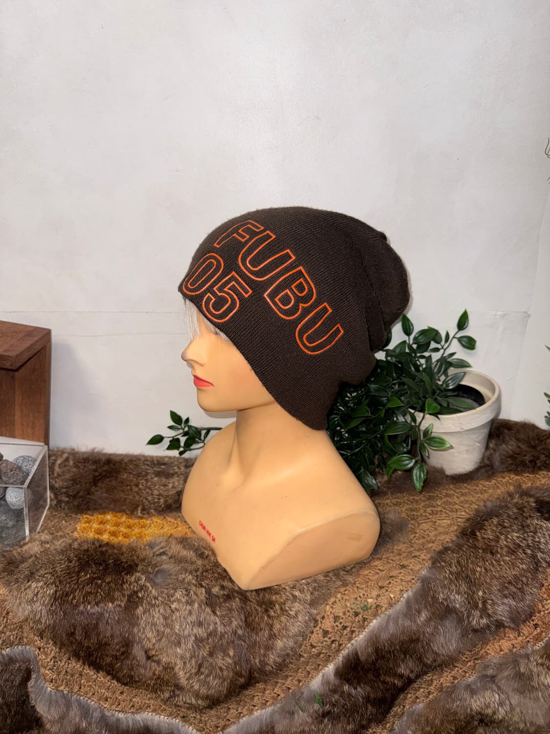 FUBU brown logo reversible beanie 상품이미지3