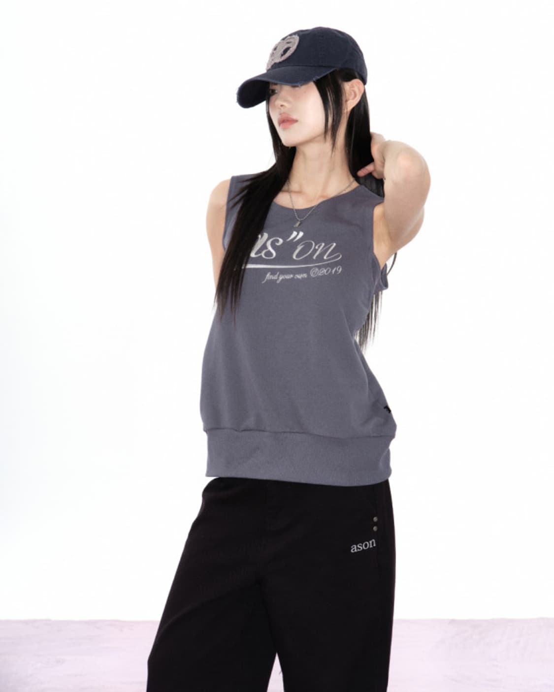 ASON KATE HOLE SWEATSHIRT / CHARCOAL 상품이미지4