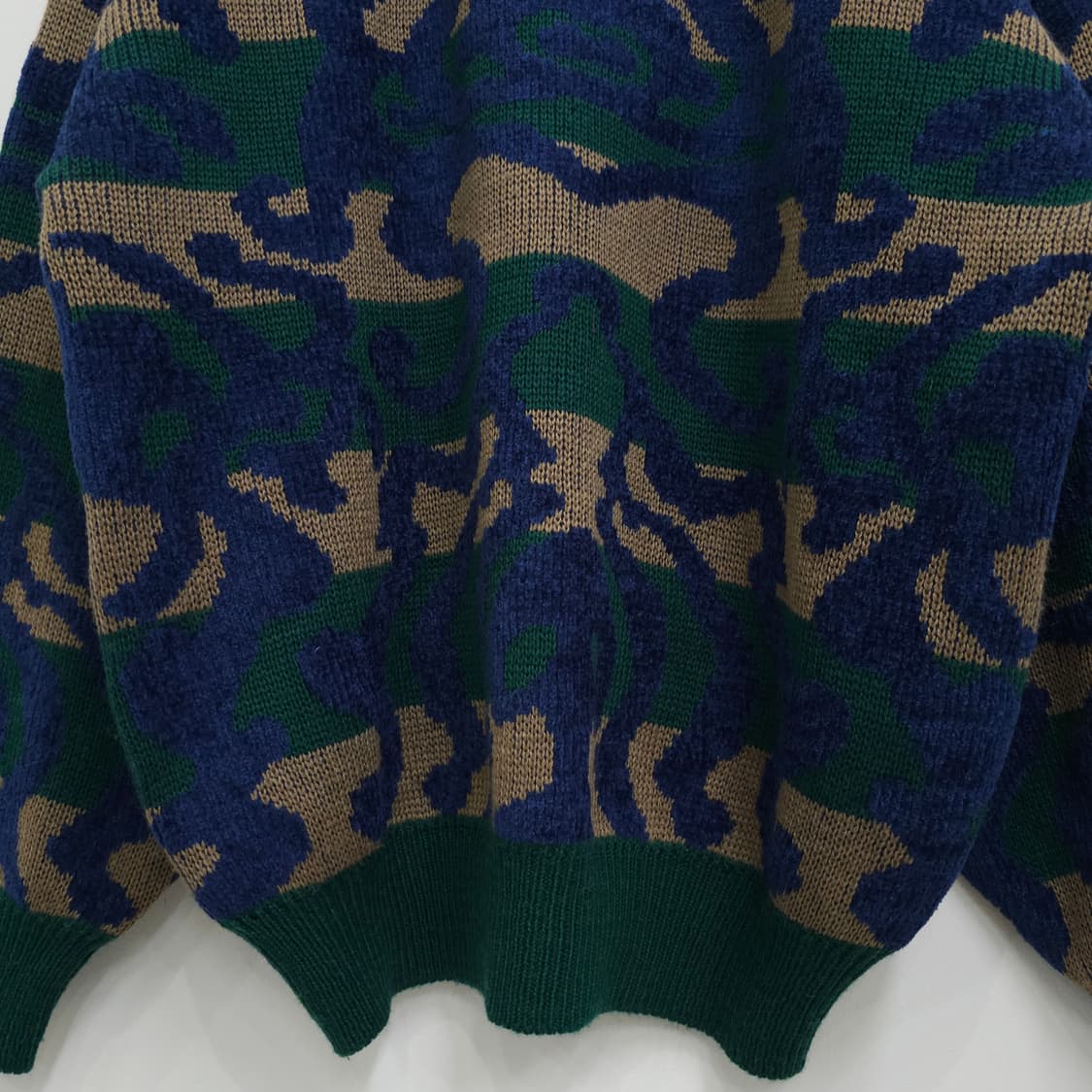 모혼방 블루 패턴 빈티지 니트 일본빈티지 상품이미지3