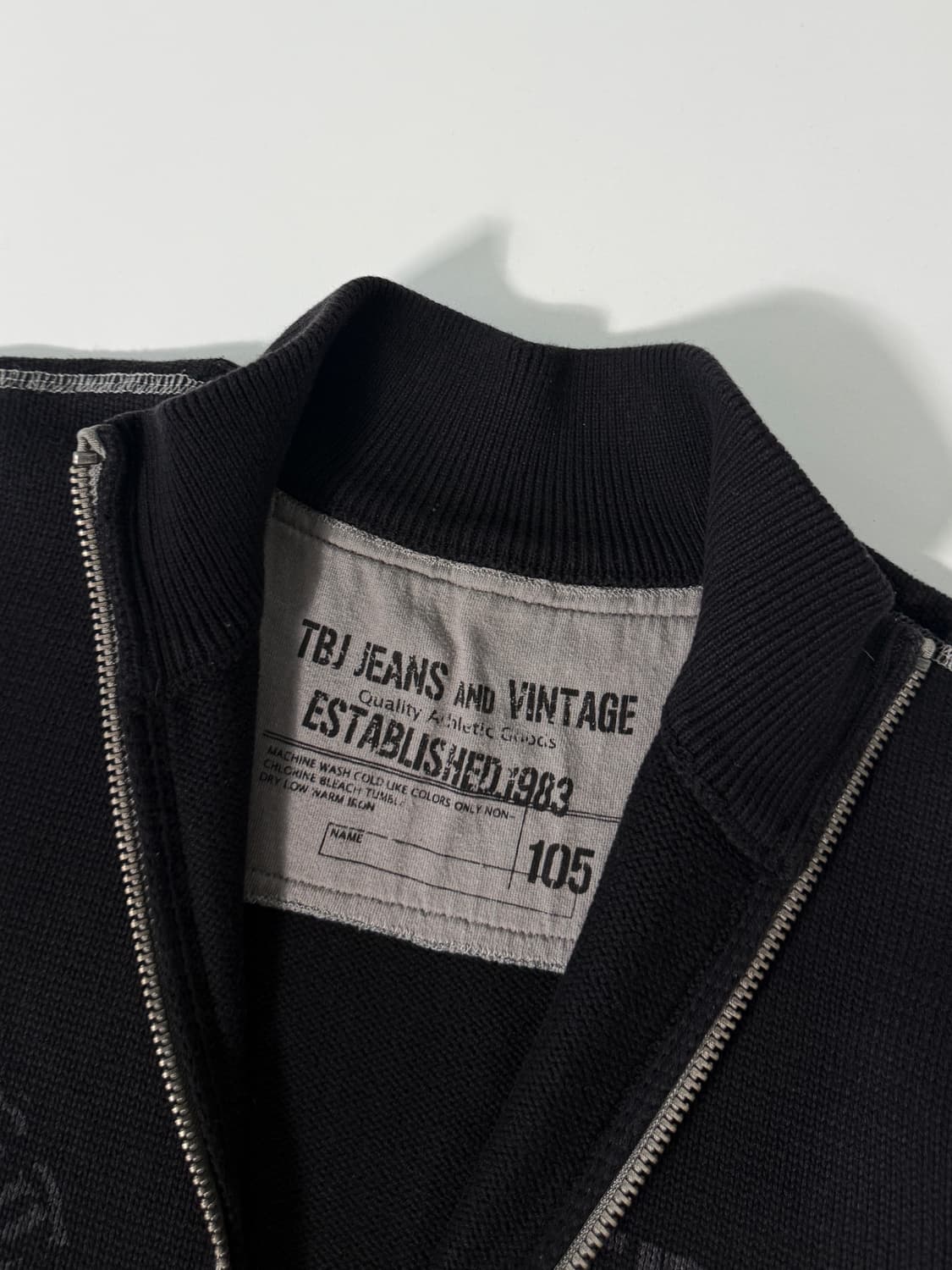 90‘s vtg 그런지 해비 코튼 니트 집업 상품이미지6