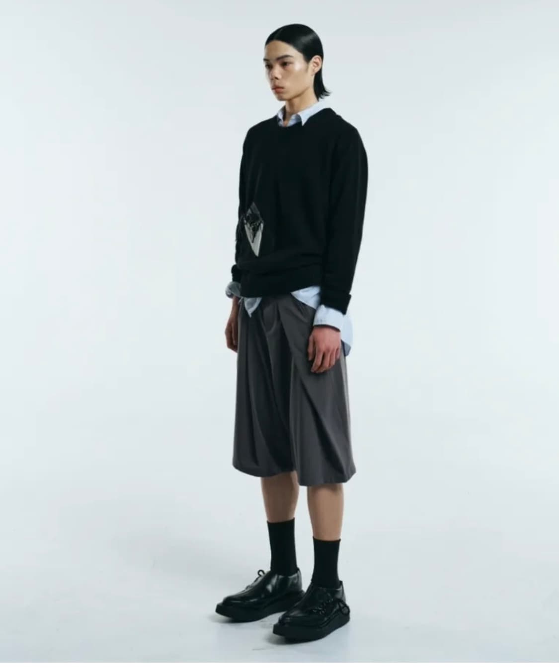 헤리 더비 레더 패치 니트 새제품 상품이미지4