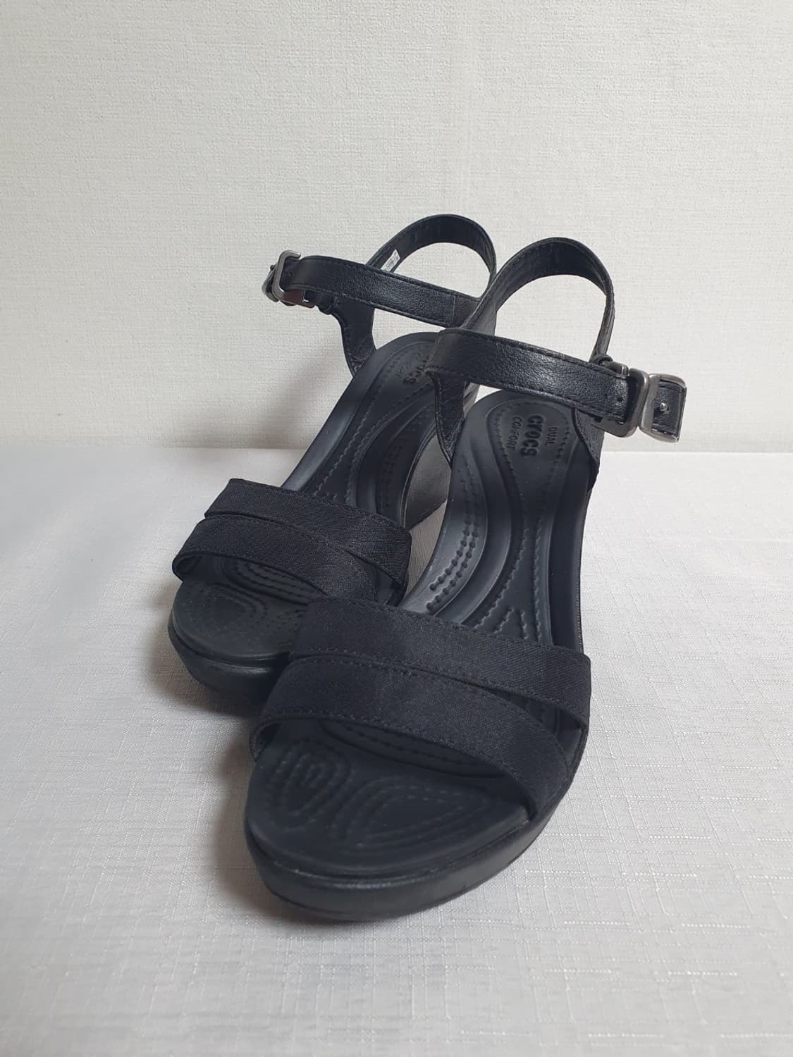 크록스 레이2 앵클 스트랩 웨지 샌들 블랙 240mm 상품이미지7