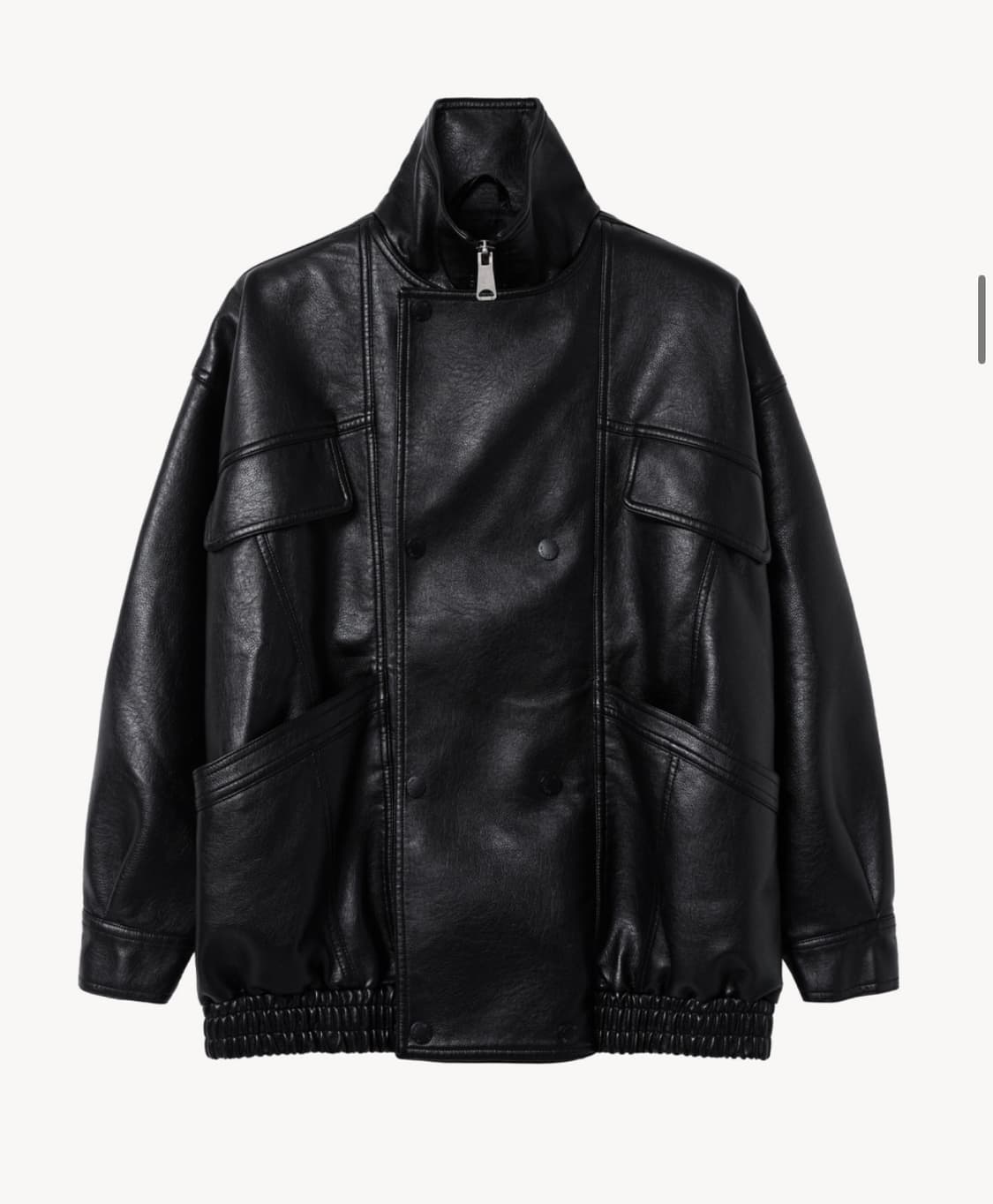 레이디볼륨 나폴레옹 비건 레더 자켓 상품이미지2