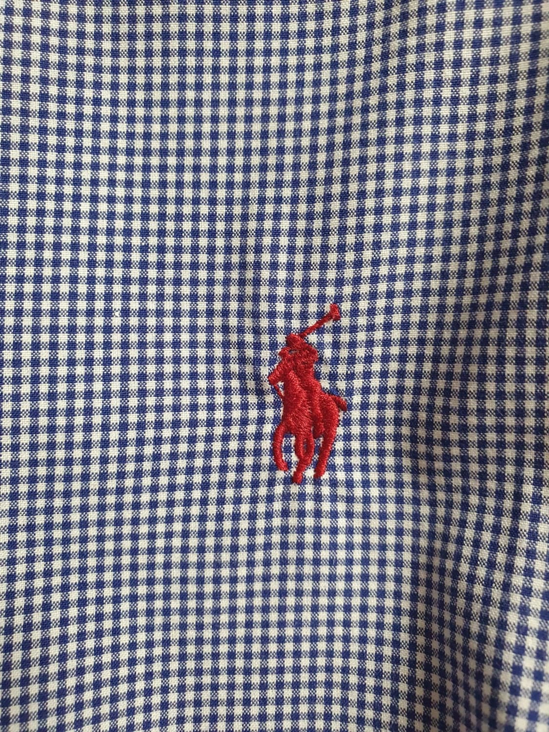 폴로랄프로렌 블루 깅엄 체크 셔츠 105 상품이미지5