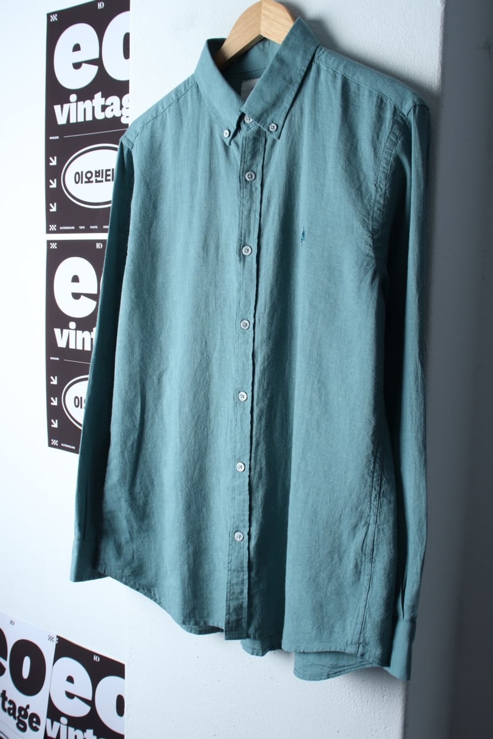 (L-XL) 올젠 셔츠 남방 연블루 무지 린넨 마-H32348 상품이미지1