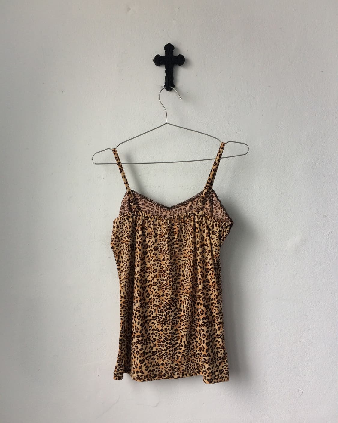 Lace trimming leopard pattern sleeveless 상품이미지3