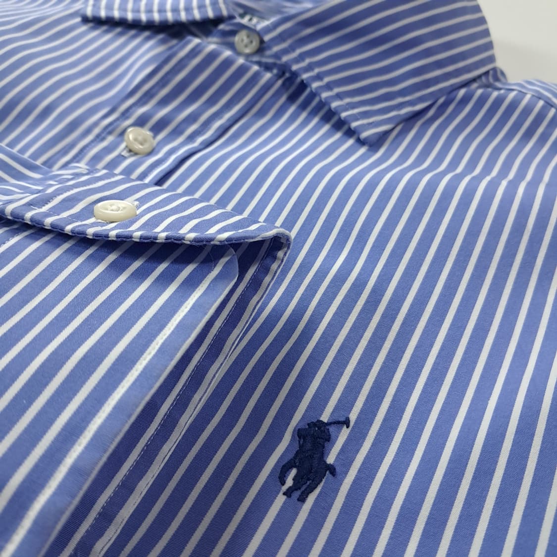 CK528 XL 폴로 90s 런던스트라이프 블루 셔츠 남방 상품이미지4
