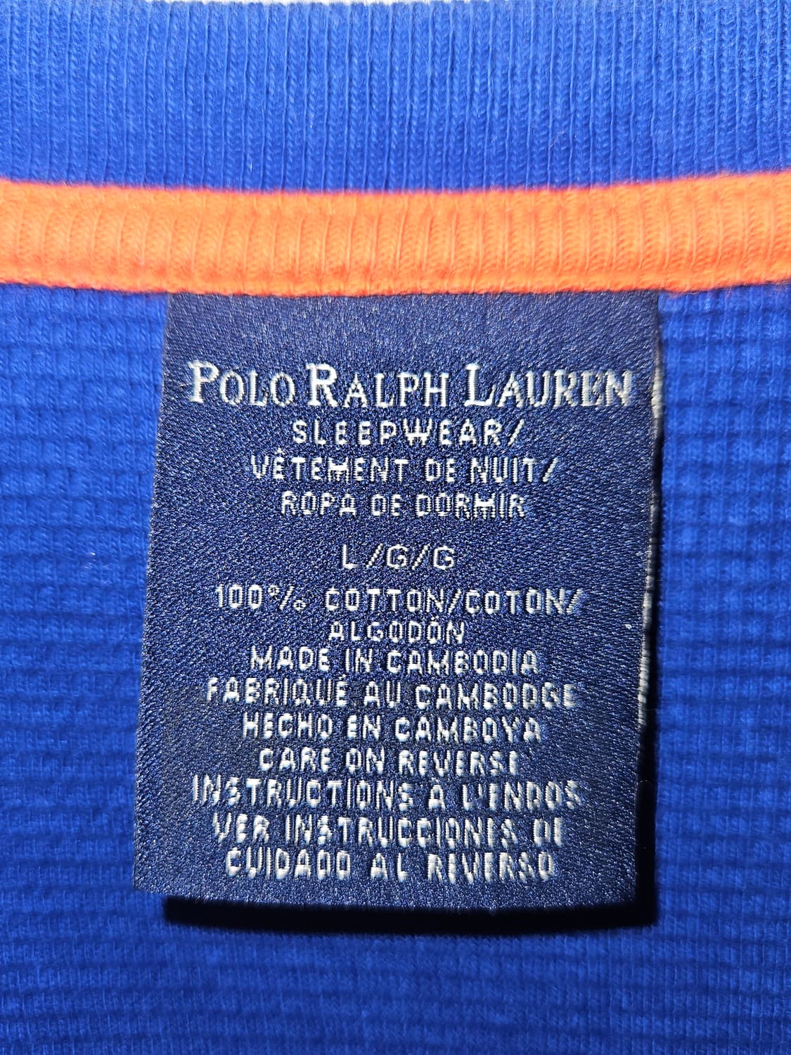 폴로 랄프로렌 신형 와플니트 블루 긴팔 티셔츠 롱슬리브 L 상품이미지4