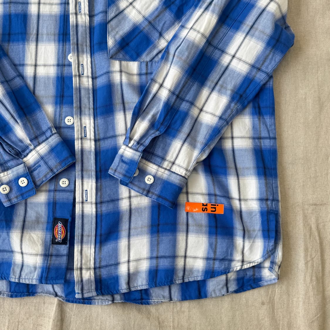 디키즈 백프린팅 블루 체크 셔츠 M(105) 상품이미지4