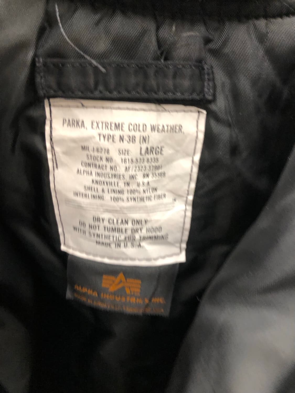 90s USA made 알파 인더스트리 N3B 상품이미지3