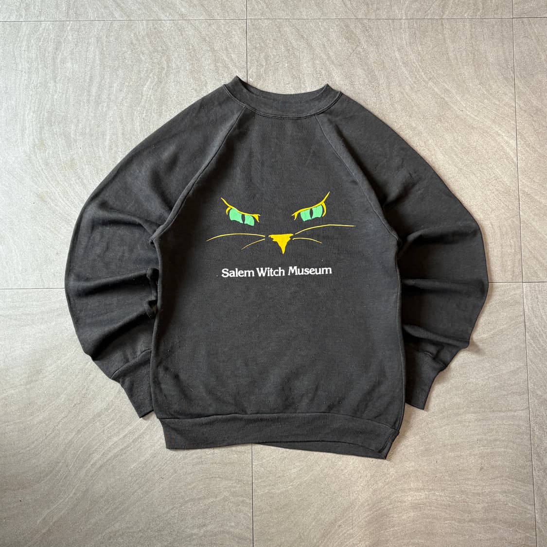 90s 90년대 미국 생산 빈티지 블랙 스웻셔츠 상품이미지1