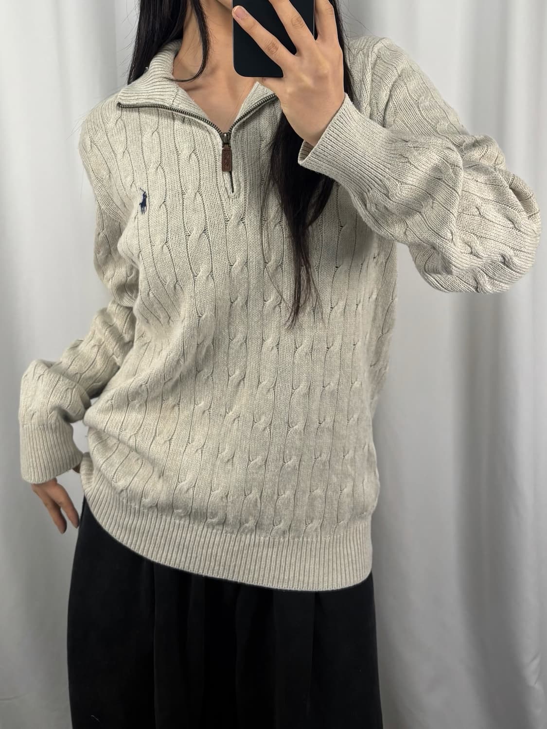 폴로 실크 하프집업 니트 상품이미지2